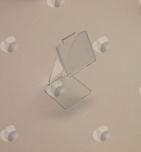 Display em acrílico para inserir identificação de cardápios em bandejas