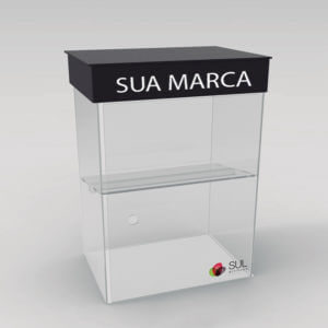 Expositor em acrílico para apresentar acessórios de celular