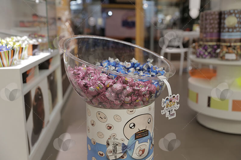 Expositor bowl em acrílico cristal para exibir trufas de chocolates ou acessórios