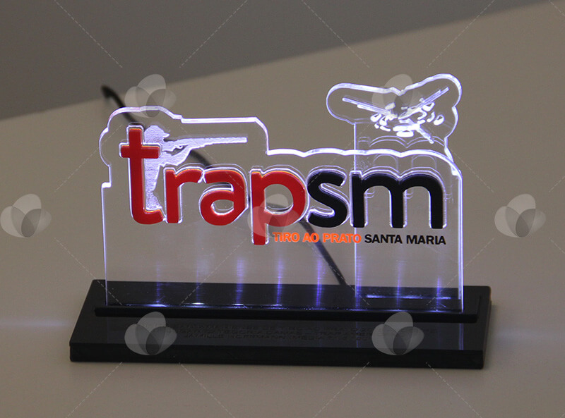 Premiação troféu em acrílico cortado a laser com iluminação LED
