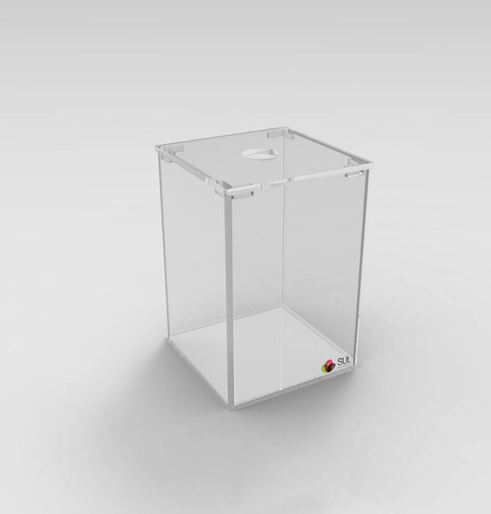 Pote para alimentos em acrílico com transparência ideal para exposição